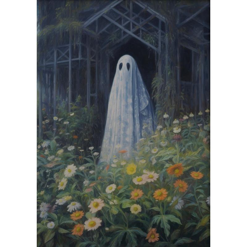 Dark Academia Art Haunting Ghost Poster Prints Halloween Home Decor Haunted House Gothic Vampire Canvas Painting Wall Art