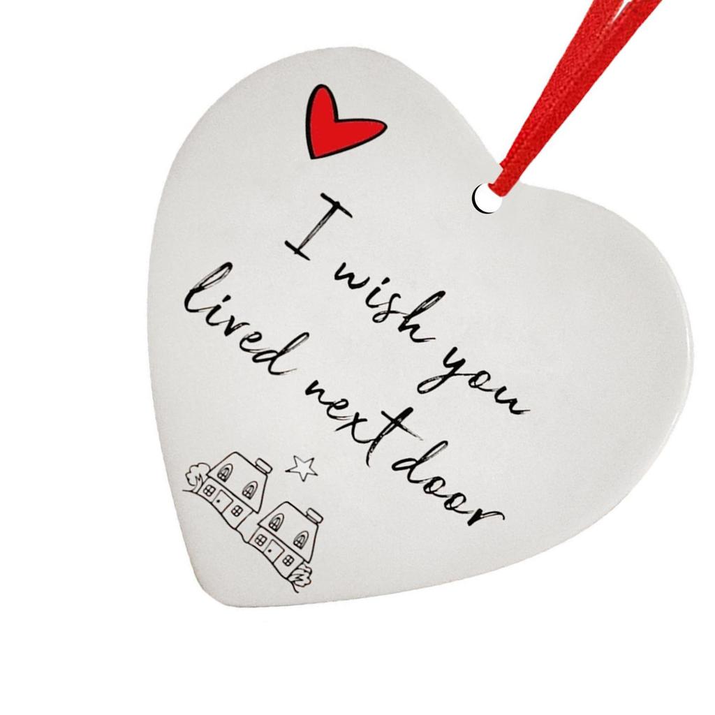 Heart Hanging Ornament Acrylic I   You Lived Next Door Christmas Tree Decorations for Valentine s Day Anniversary New
