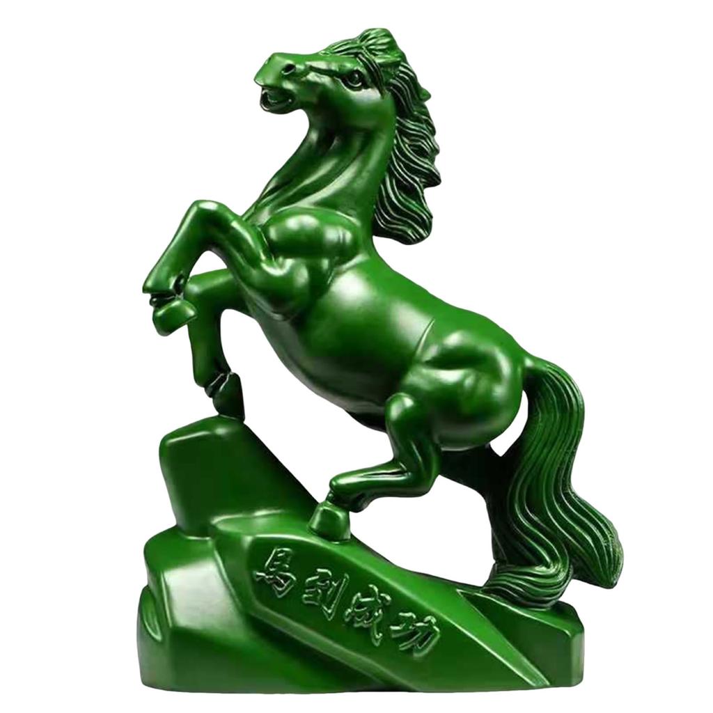 Solid Wood Horse Statue Wear Resist Tabletop Decor Ornaments Multi-Purpose Auspicious Craft Ornament Home Office Decoration