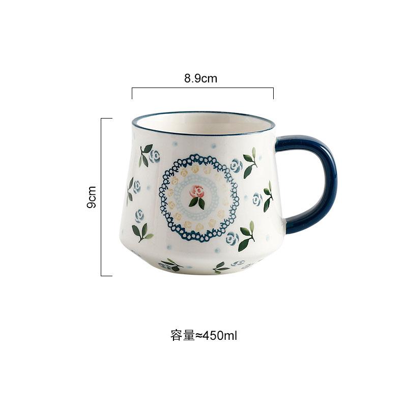 

Творческая милая керамическая кружка с вишневым узором, офисная кружка для кофе, чашка для воды, чашка для чая, бытовая кружка для завтрака, чашка для молока, чашки для сока 450ml