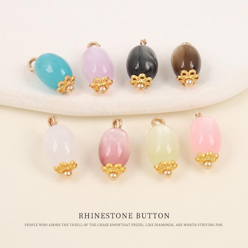 5pcs Guofeng Shirt Cardigan Button Resin Pearlescent Flower Tray Round Bead Button Chinese Hanfu Tang Suit Disc Button Cheongsam Button