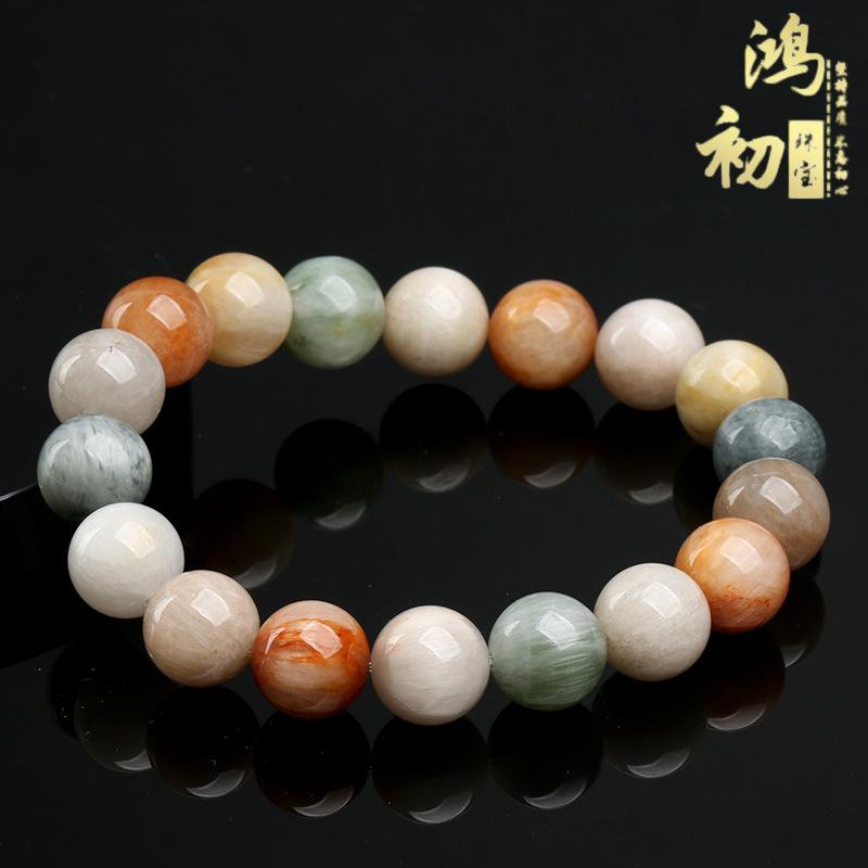 Hongchu Crystal Natural Colorful Rabbit Hair Crystal Bracelet Natural Colored Rabbit Hair Bead Bracelet