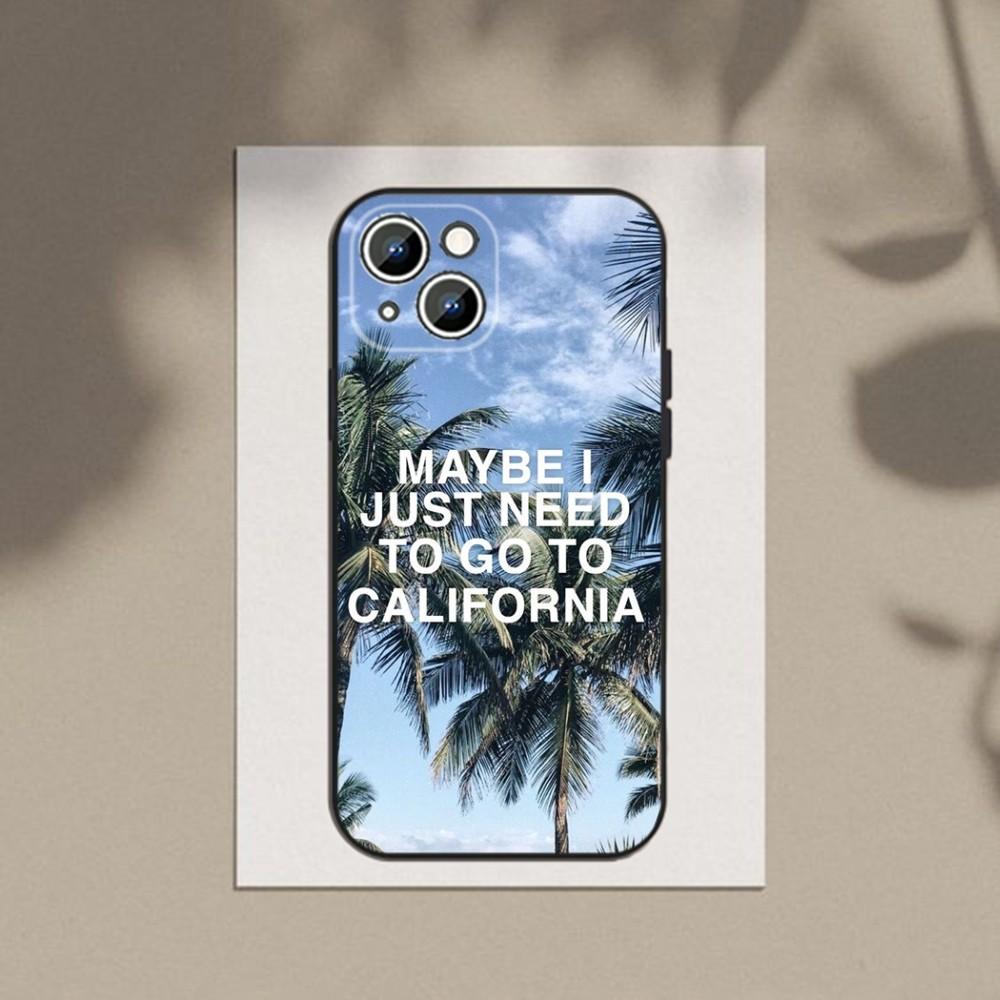 

Travel Los Angeles California Phone Case For Apple iPhone 15,14,13,12,11,XS,XR,X,8,7,Pro,Max,Plus,mini Silicone Black Cover iPhone13mini