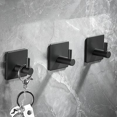 Cârlig negru pentru haine Cârlig pentru chei de perete Cârlig de lux pentru prosoape Cârlig pentru haine din oțel inoxidabil pentru baie Cârlig rezistent la rugină Umeraș pentru feronerie de bucătărie