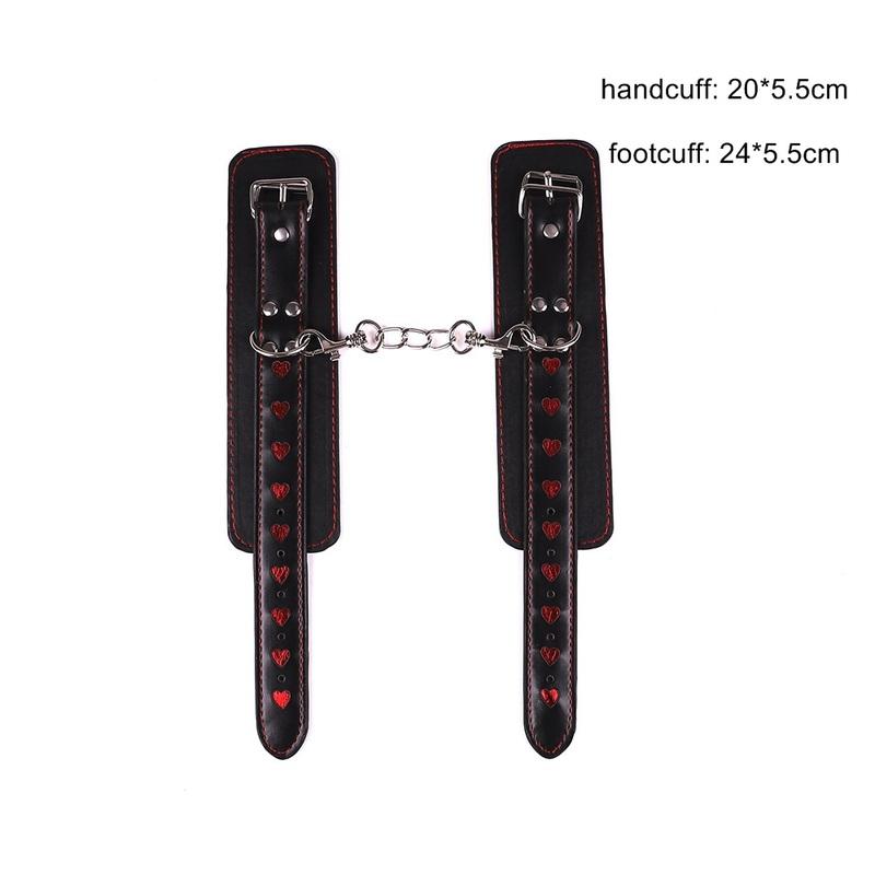 Candiway Adult SM Roleplay Products Soft Adjustable Padded Leather Wrist Handcuffs Bondage Restraint Sex Toys For Couples