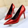 Mode 2025 Kvinnor 8 cm Höga Klackar Pumps Plus Size 10.5 Spetsig Tå Lyx Alla Hjärtans Dag Damskor Låg Klack Scarpins Gul Grön Blå Pumps