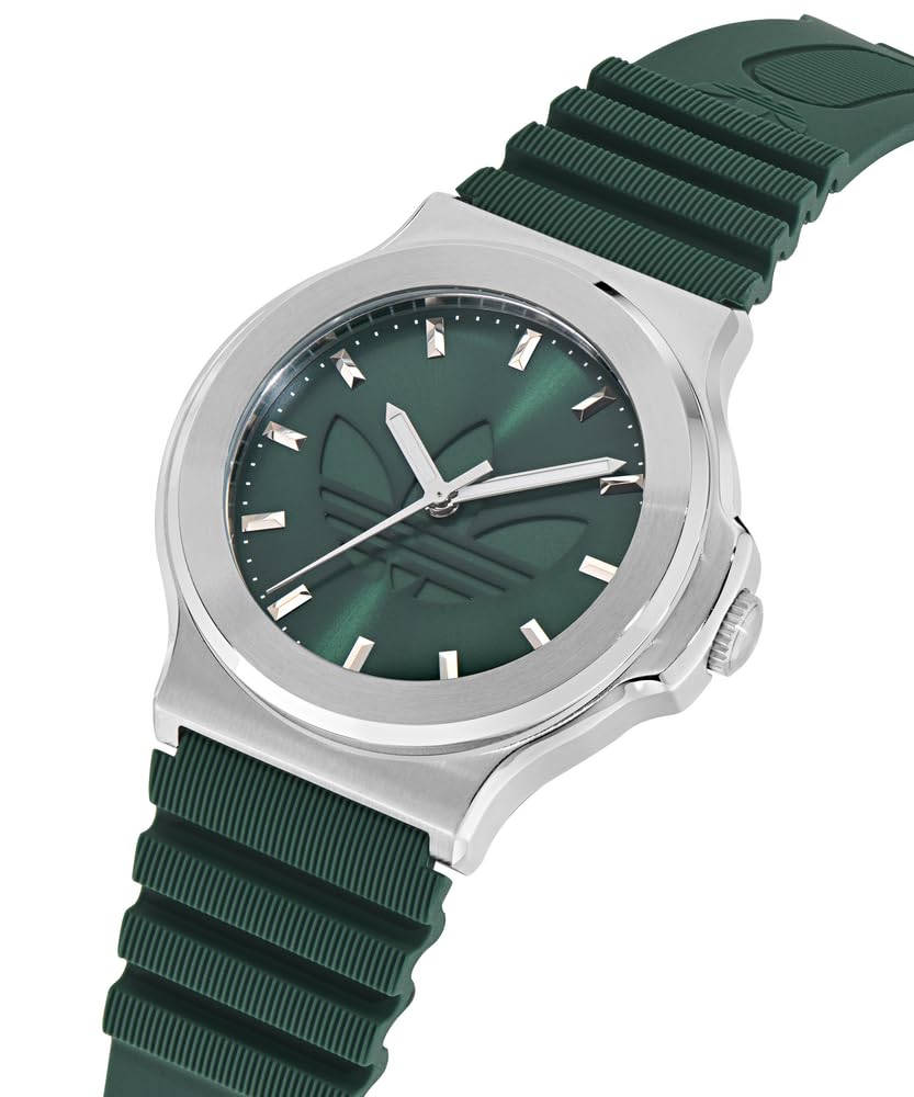 Montre Unisexe Adidas Originals Adidas Expression Three Quartz 5 ATM Étanche Vert Minéral Acier Inoxydable, AOFH25501, Mouvement, Résistance, Verre,