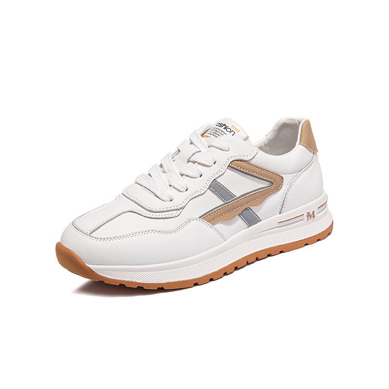 Genuine Leather Small White Shoes Women's Skate Shoes  Spring New Sports Forrest Gump Shoes Women's All-match Casual Trendy Daddy Shoes