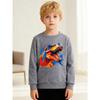 European Sizes Kids' Stylish Round-Neck Pullover, Long-Sleeve Top, Featuring a Cool T-Rex Print, Suitable for Casual Wear And Outdoor Activities