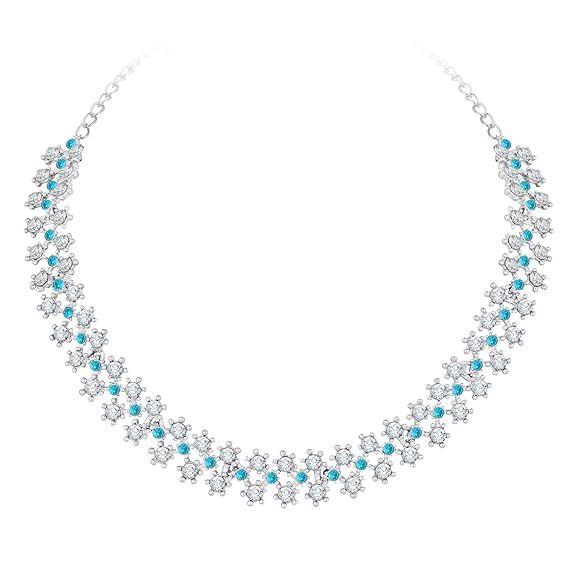 Roséguld Kristall AD Diamanthalsband Smyckesset med Örhängen för Kvinnor och Flickor Passar Bäst Fest