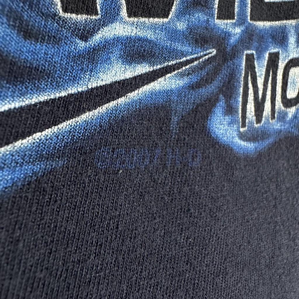[USED] Made In USA Harley-Davidson Blue Flame Double-Sided T-Shirt