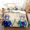 Cool Mirai Nikki Yuno Gasai Bedding Set 3 Piece Breathable Duvet Cover Set for Kpop Fans Gift Bedroom Decoration