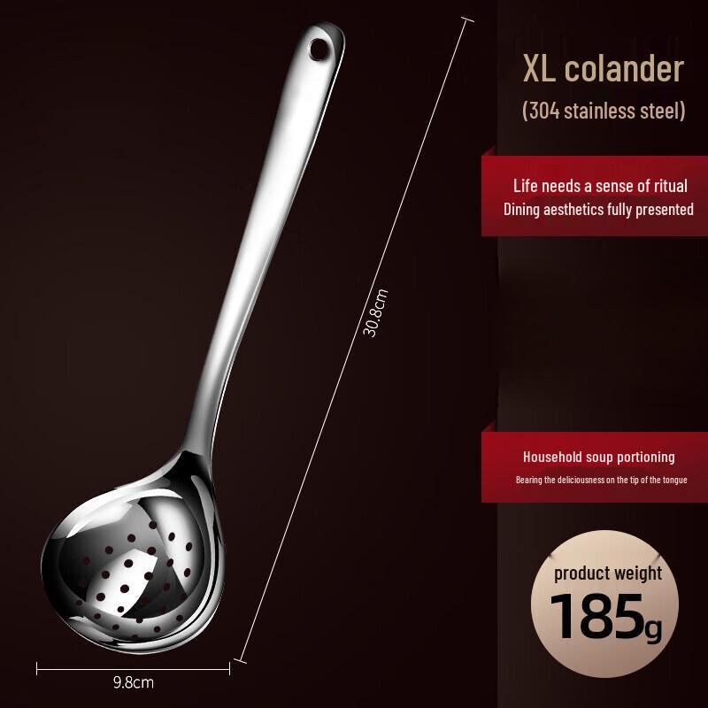 Abay 304 Stainless Steel Kitchen Ladle and Slotted Spoon