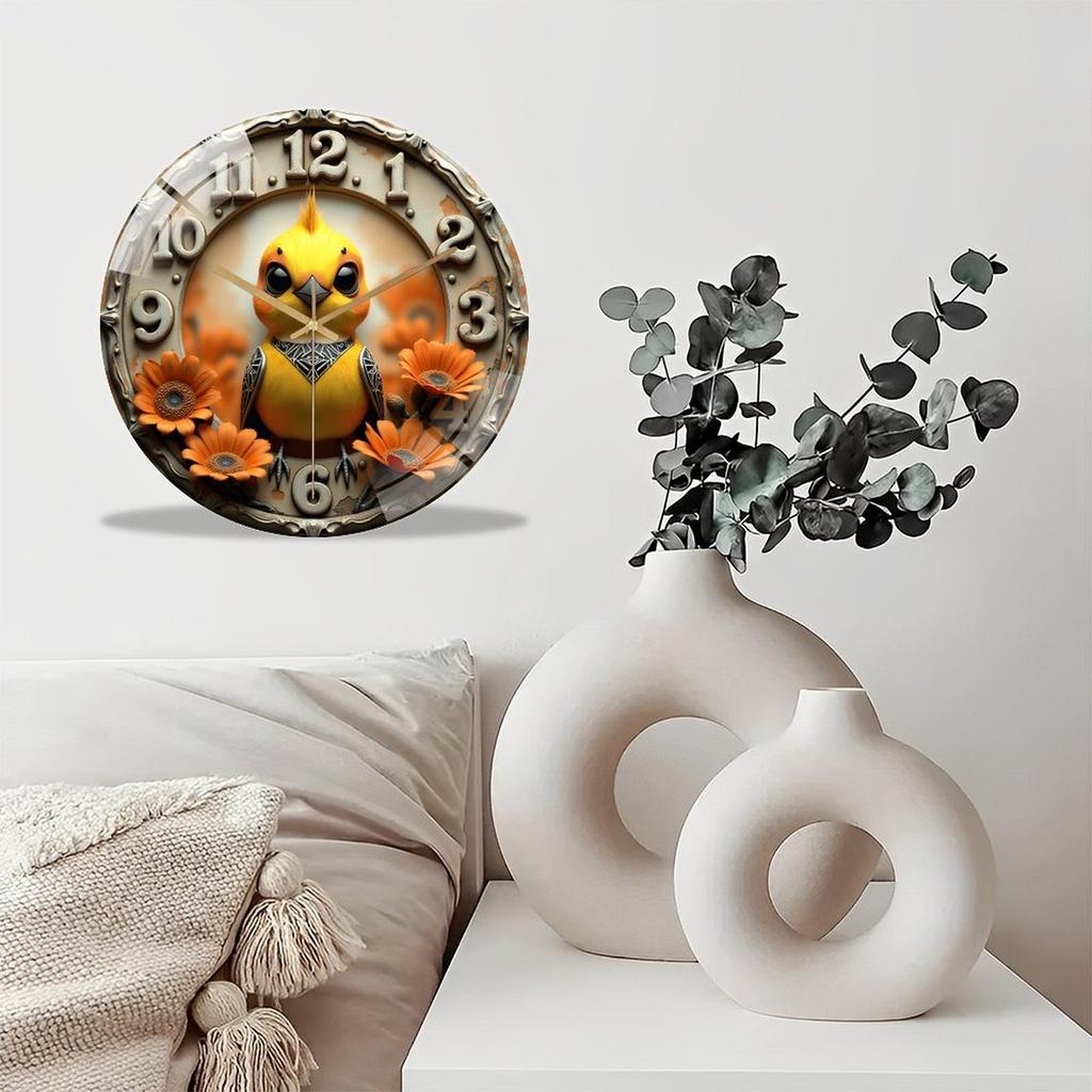 30x30cm Glass Wall Clock for a Achievement with Custom Trophy Graphic