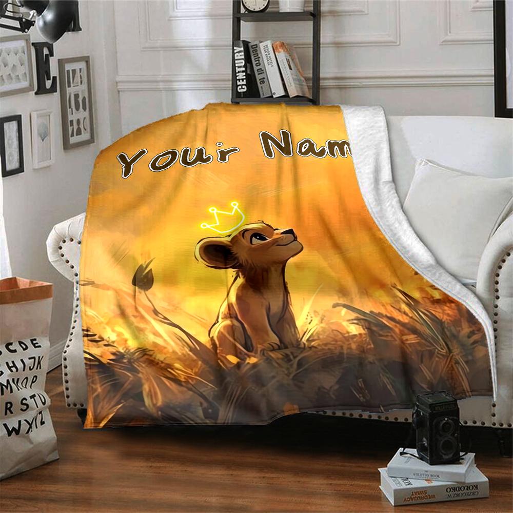Custom Name "Simba's Journey" blanket for Couch & Bed, Plush Cozy Fuzzy Blanket Super Soft & Warm Blankets for Fall and Winter. 0908449