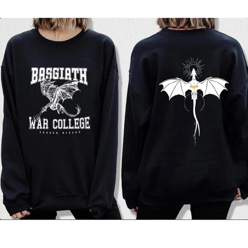 Unisex HoodieBasgiath War College Double Sided Crewneck Sweatshirt Fourth Wing Shirt Violet Sorrengail Bookish Hoodie Unisex Sweatshirts