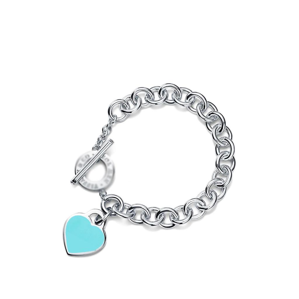 Classic Enamel Heart Bracelet for Women with Clasp Heart Pendant