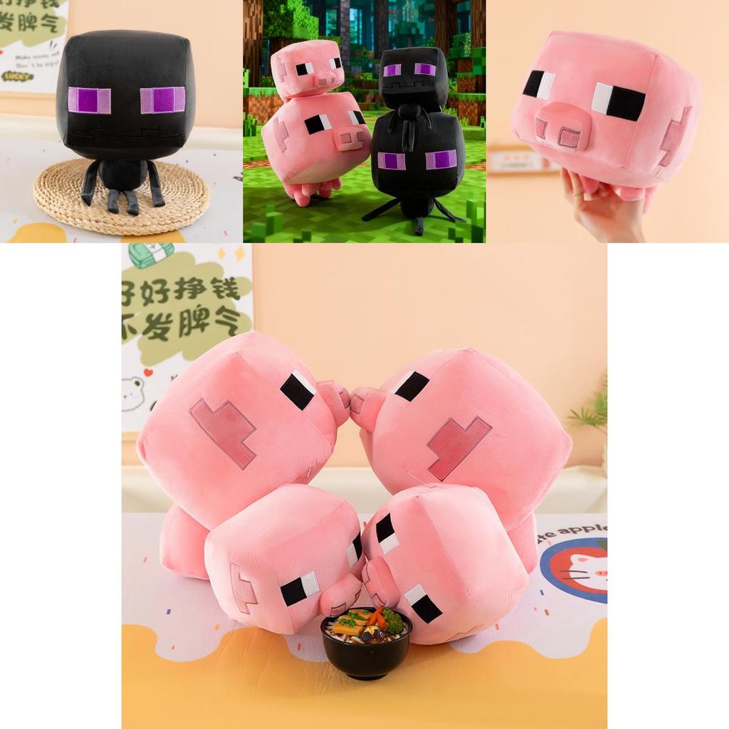 Minecraft Enderman Schwein Plüschtier mit weichem Kurzflor-Baumwolle für Kinder und Fans