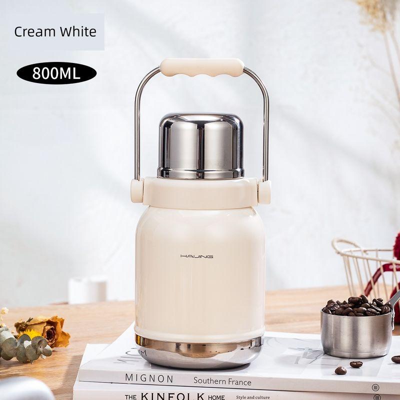 

Large Capacity Thermos Cup for Girls, Portable Large Belly Cup, 316 Stainless Steel Outdoor Sports Tea Cup, Student-Specific White 800ml [Portable + Filter]