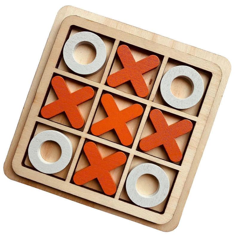 Wooden Board Tic TAC Toe Game Leisure Intelligent XO Table Toy for Children