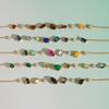 Natural Stone Zircon Crystal Pendant Necklace For Women  Gold Pvd Plated Stainless Steel Necklace Fashion Jewelry Gift