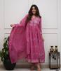 Women's Embroidered Kurta Pant Dupatta Set Indian Ethnic Bollywood Salwar Kameez
