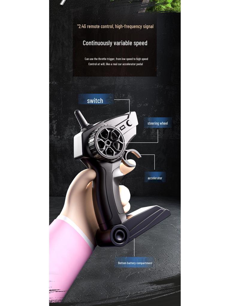 High-Speed RC Racing Van: 4WD, Drift, Rechargeable, Lights, Replaceable Tires, Off-Road Toy for Kids