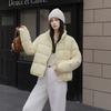 Winter new minimalist versatile and thin white duck down jacket for women's small short round neck down jacket