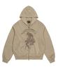 Pitchblack Vintage Pigment Printing Hood Zip Up (Beige)