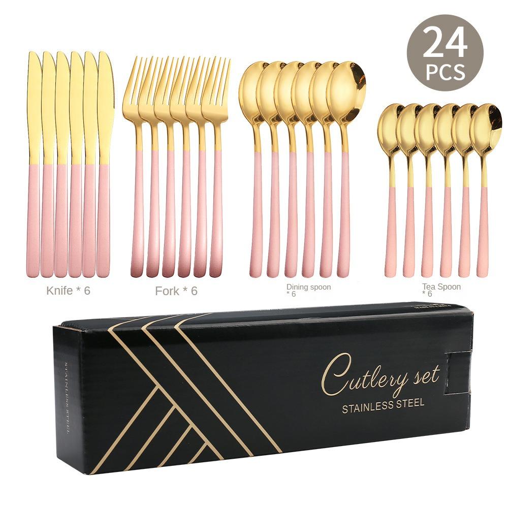 HANYANG Stainless Steel Tableware Family Hotel Supplies Steak Knife, Fork and Spoon Set Western-style Tableware