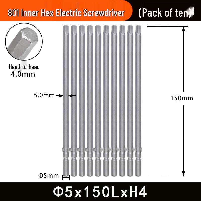 Nigao 801 5mm Hex Socket Electric Screwdriver Bit S2 Hardened Tool