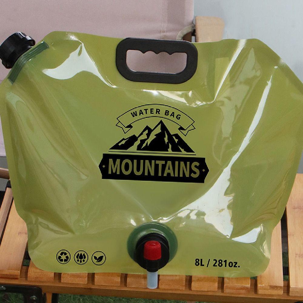 8L Water Storage Bag Reusable Collapsible Water Container Outdoor Water Bag  Travel Use