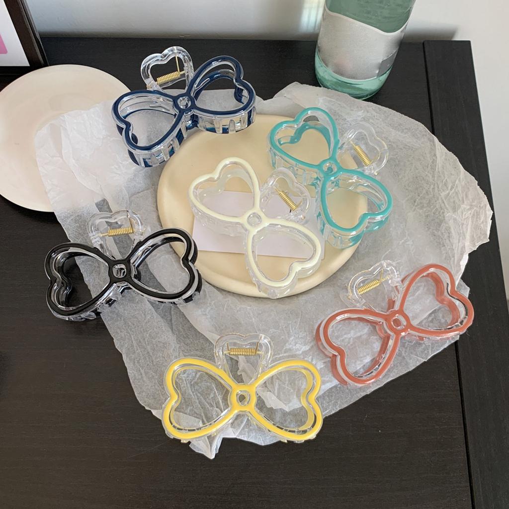 Glaze Bowknot Hair Claw Clip Colorful Bows Shaped Hairpin Ponytail Claw Clip Jaw Clip Large Hair Accessories for Women