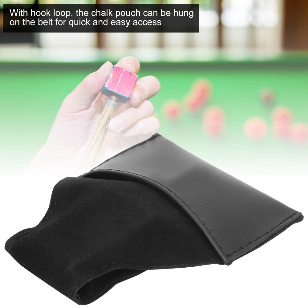 2PCS With Clip Billiard Cue Chalk Holder PU Leather Billiard Chalk Pouch  Billiards Game