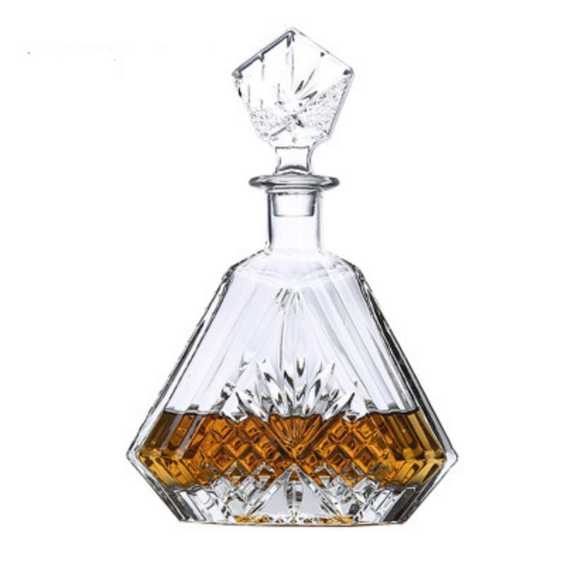 500-800Ml Elegant Whisky Wine Bottle Liquor Divider Thick Lead-Free Glass Wine Decanter Art Wine Set Distilled Beverage Pot