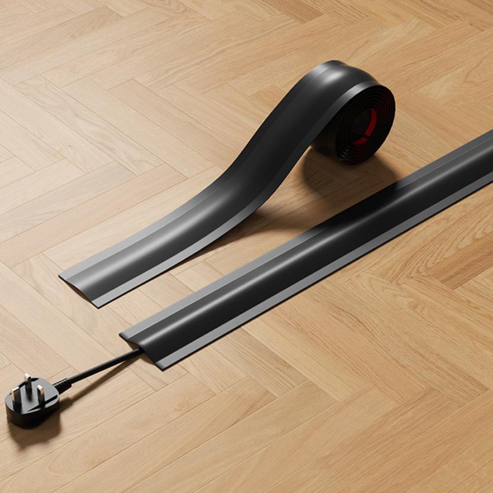 

Cord Cover Floor PVC Cord Covers for Wires on Floor, Soft Floor Cable Cover Cord Hider Floor Cable Management Cable Protector чёрный