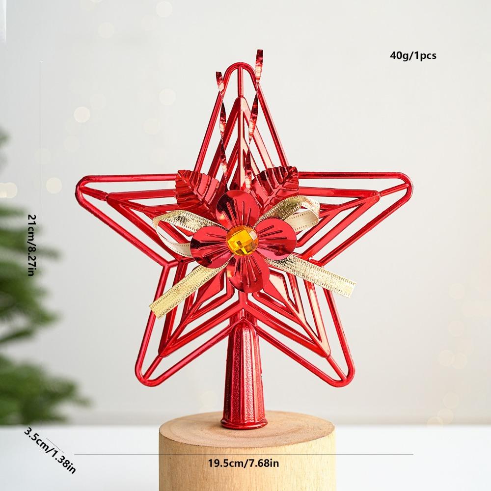 Plastic Star Topper 3D Design Star Ornament Christmas Tree Top Decor  Holiday Party