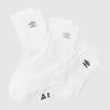 Embroidered Logo Cushioning 3-Pack Mid Socks Ivory UR123CSC12