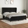 Vidaxl Cama Continental com Colchão, Preto, 180X200 Cm, Veludo