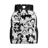 Black White Crew Manga One Piece Backpack Men Lightweight Backpacks Polyester High School Bags Sport High Quality Rucksack