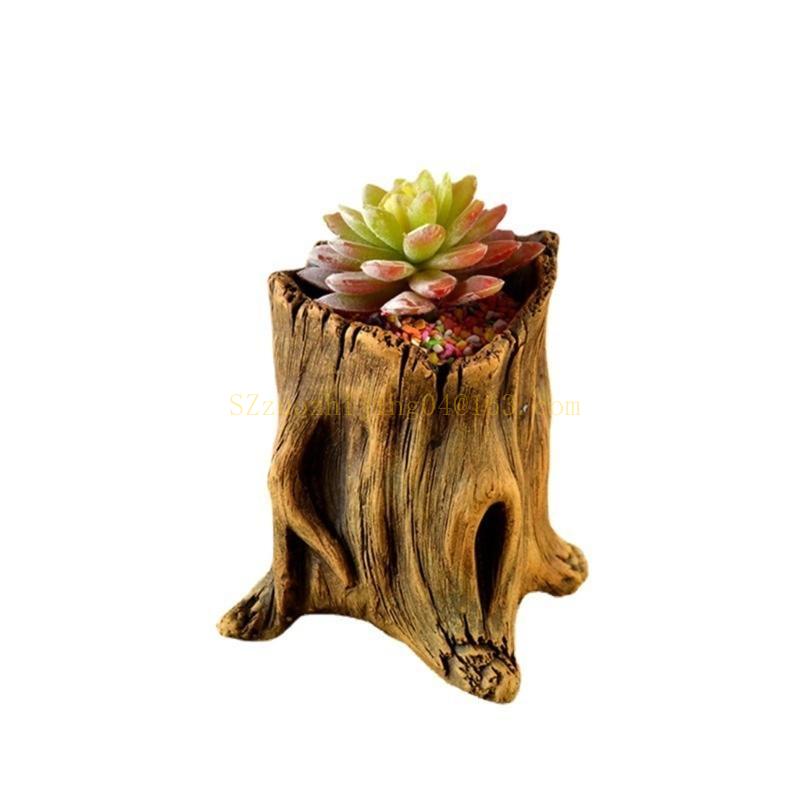 Ecofriendly Flowerpots Imitation Texture Planter for Balcony Garden Display,Stylish Succulent Arrangement Home Office Decoration