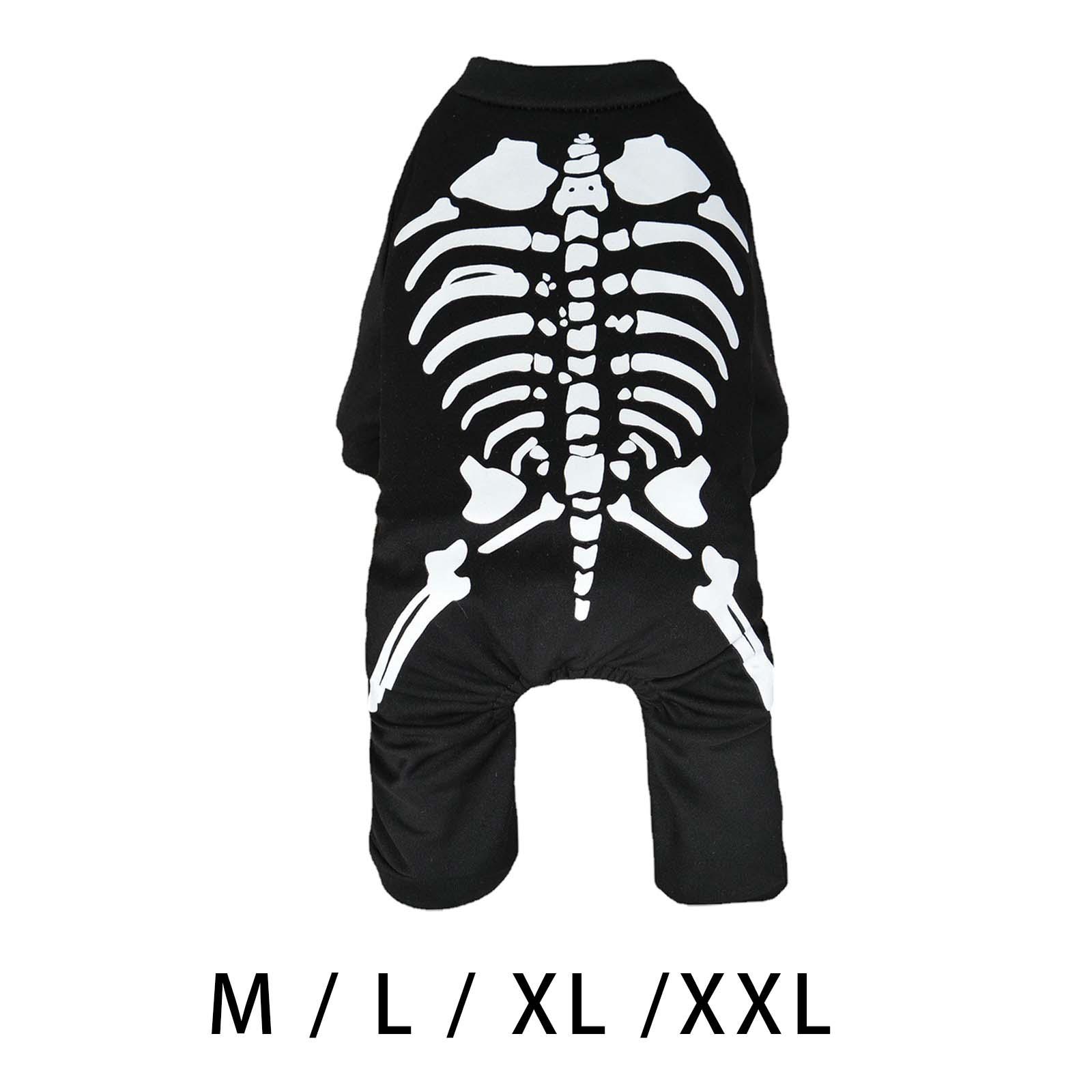 Halloween Dog Skeleton Costume, Halloween Pet Costume, Decorations Pet Clothes XL