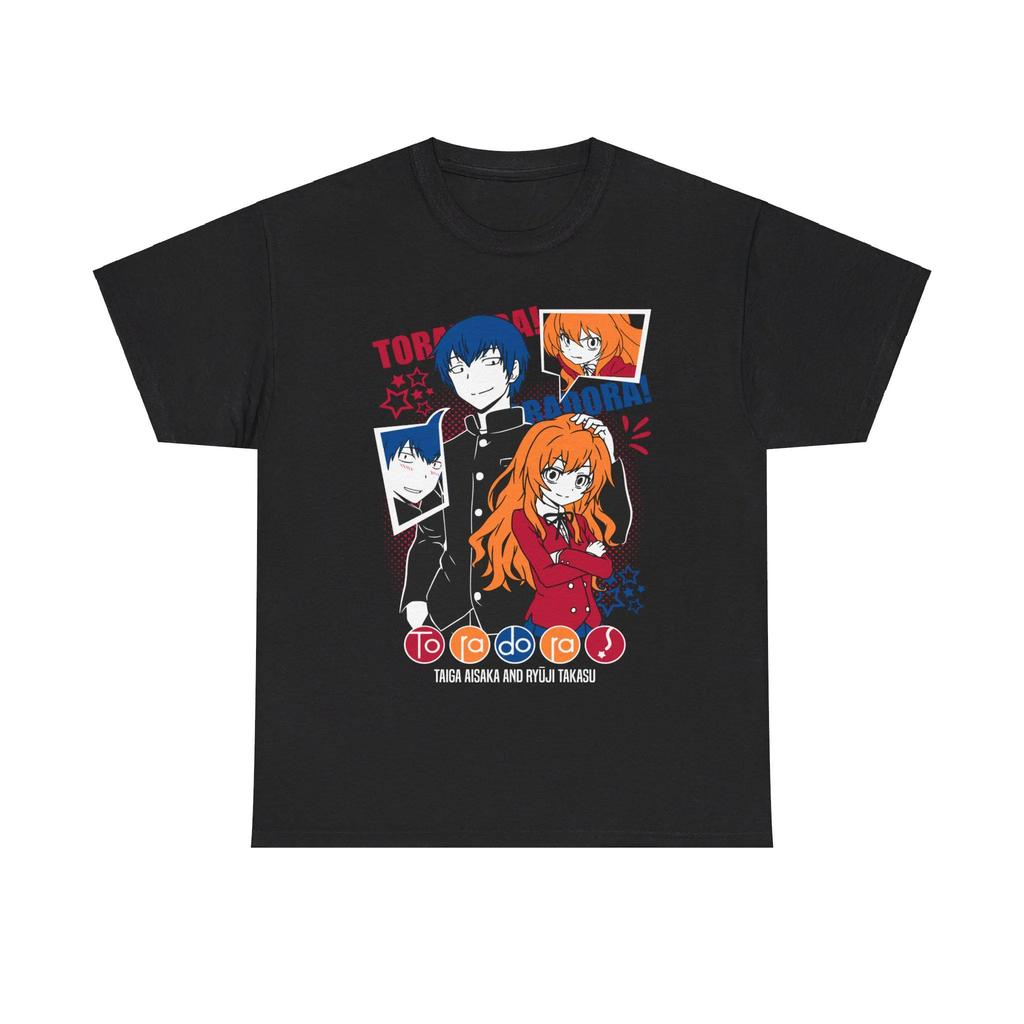Toradora Anime Tshirt Taiga Pattern Tshirt Mens and Womens Summer Pure Cotton Loose and Fashionable Short Sleeved Top