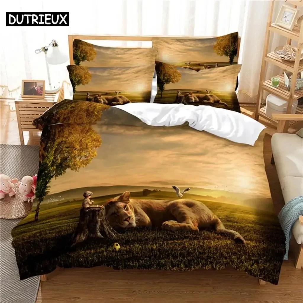 Deep Lion Bedding Set For Bedroom Soft Modern Bedspreads Comefortable Kids Duvet Cover Quilt Cover And Pillowcase