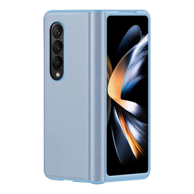 

Кожаный складной чехол для Samsung Galaxy Z Fold 4 5g, защитный чехол на петлях, кожаный тонкий противоударный чехол для телефона, защитный чехол Samsung Z Fold 4 фиолетовый