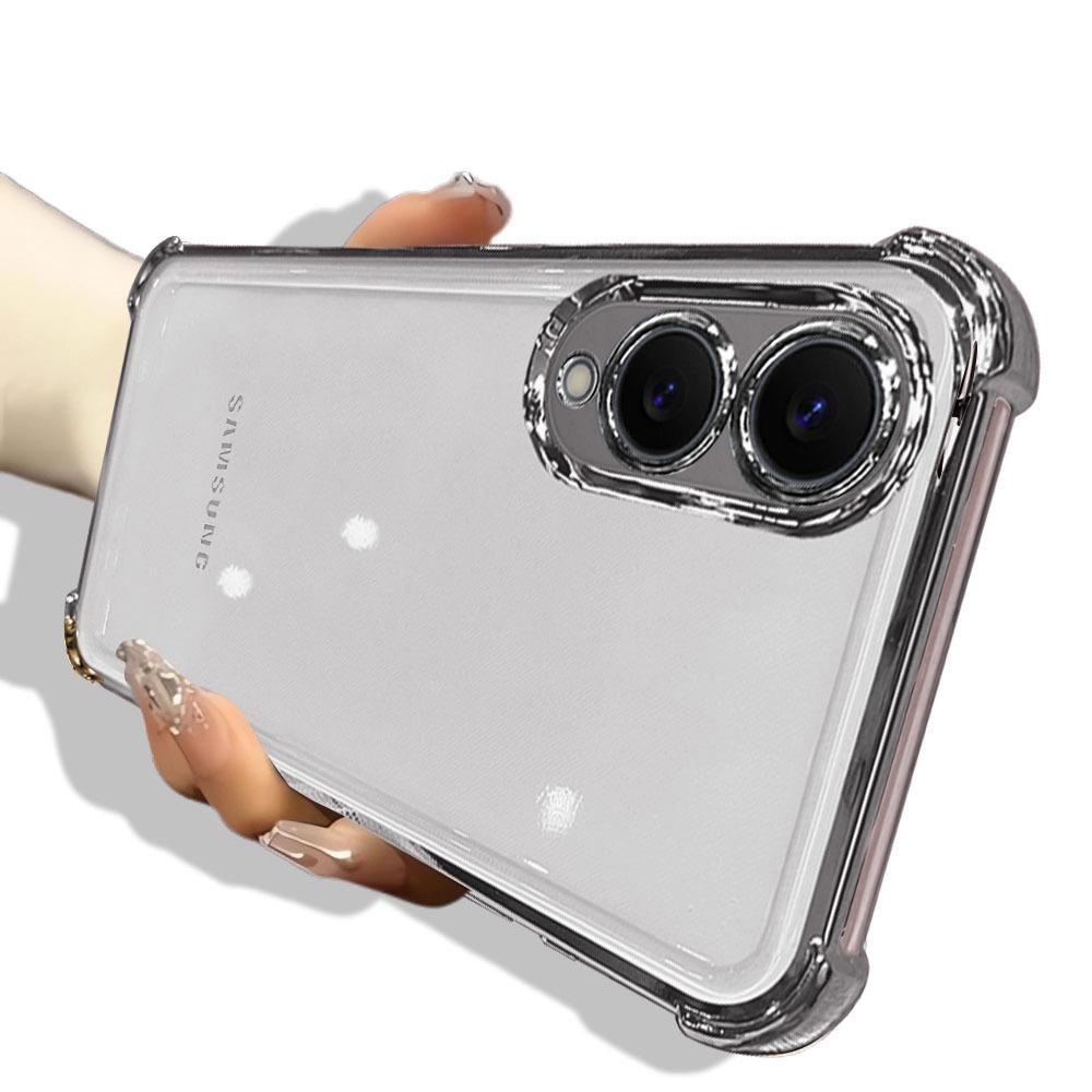 Suitable for Samsung S25edge Plating Airbag Transparent Mobile Phone Case S24Ultra Silicone S23Plus Soft Case