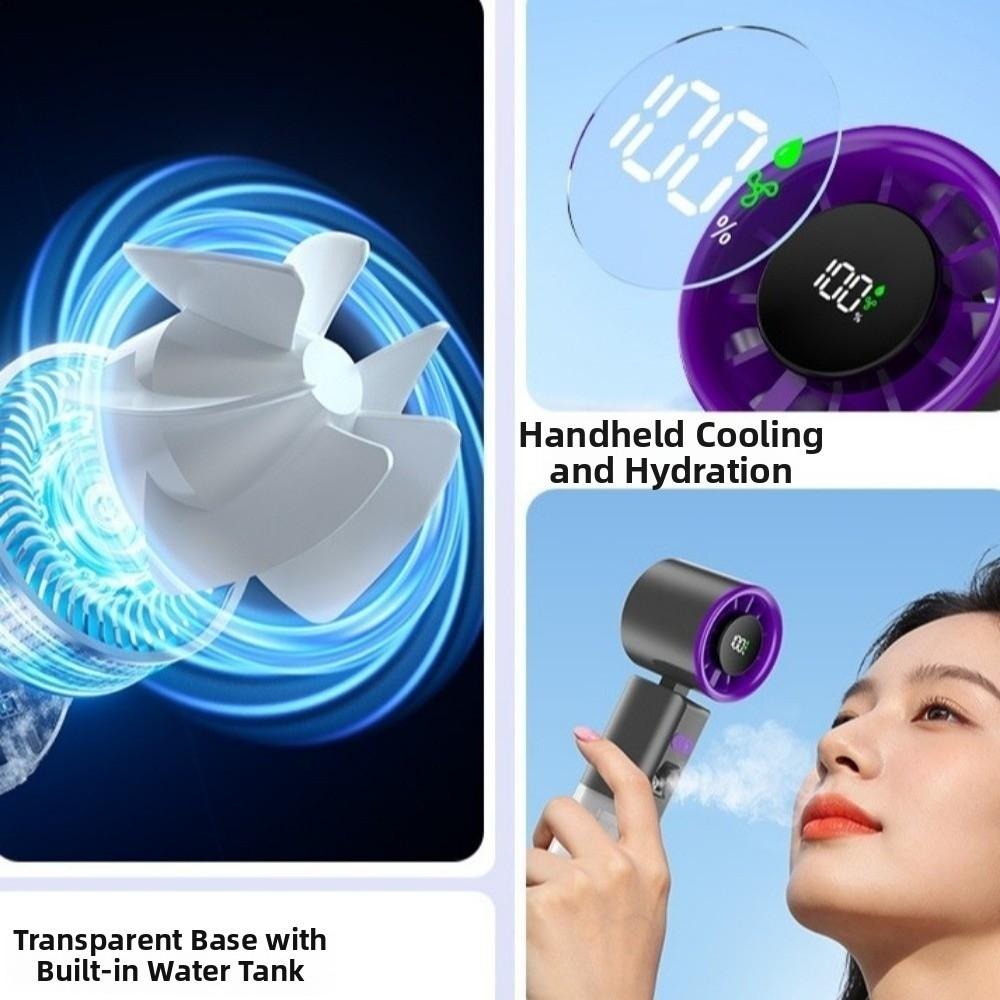 Strong Wind Foldable Small Fan USB Rechargeable Water Spray Mist Fan Personal Use