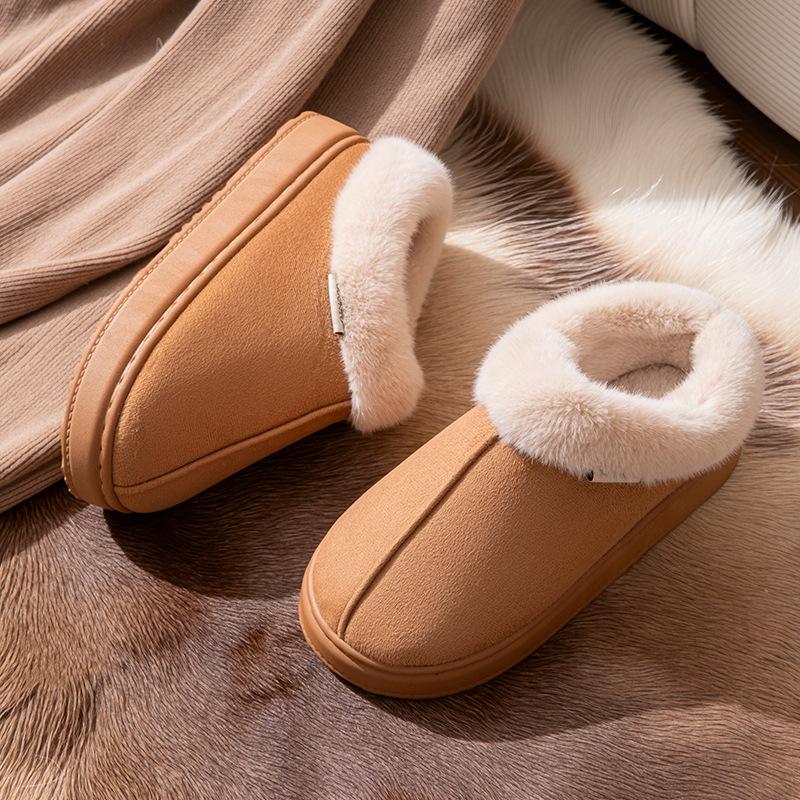 Autumn and Winter Cotton Slippers Indoor Thick Bottom Non-slip Warm Plush New Home Winter Couple Cotton Mop