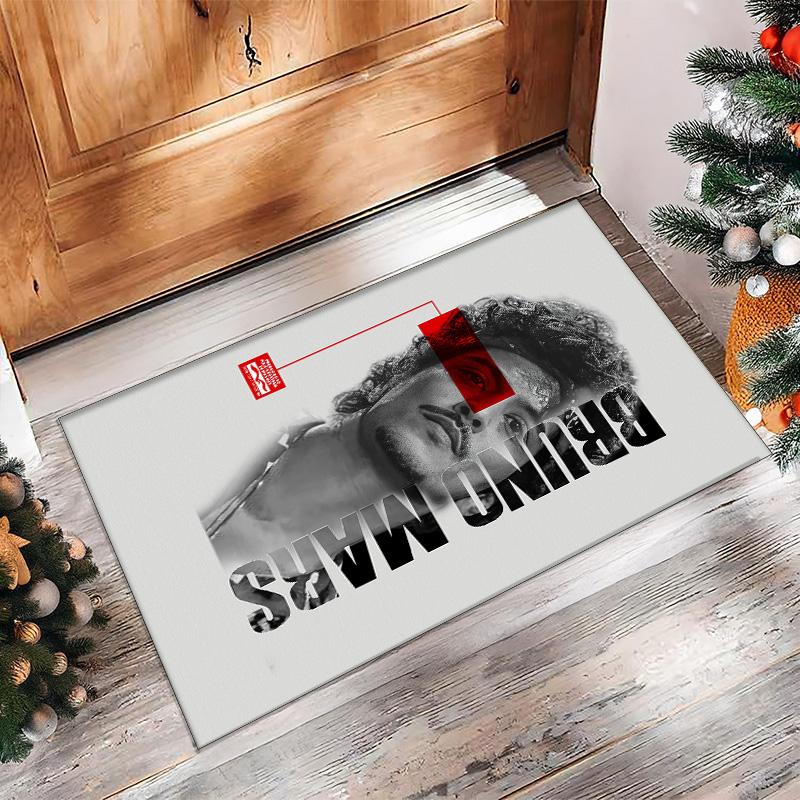 Soft Crystal Velvet Floor Rug,Bruno Mars Anti Slip Decorative Carpet, Plush Area Mat For Indoor Home Decoration