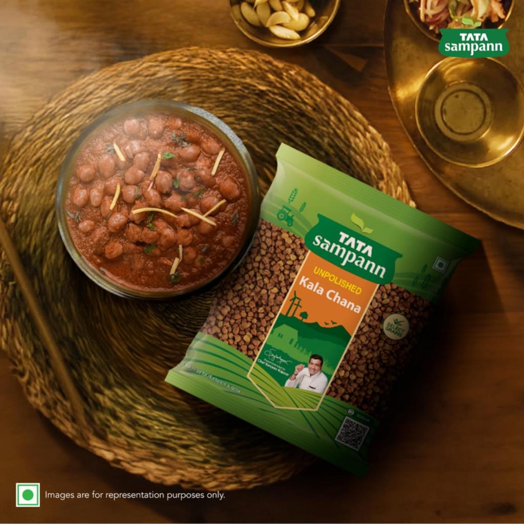 Tata Sampann Unpolished Kala Chana 1kg Pack Premium Black Brown Pulses for Healthy Cooking and Delicious Meals